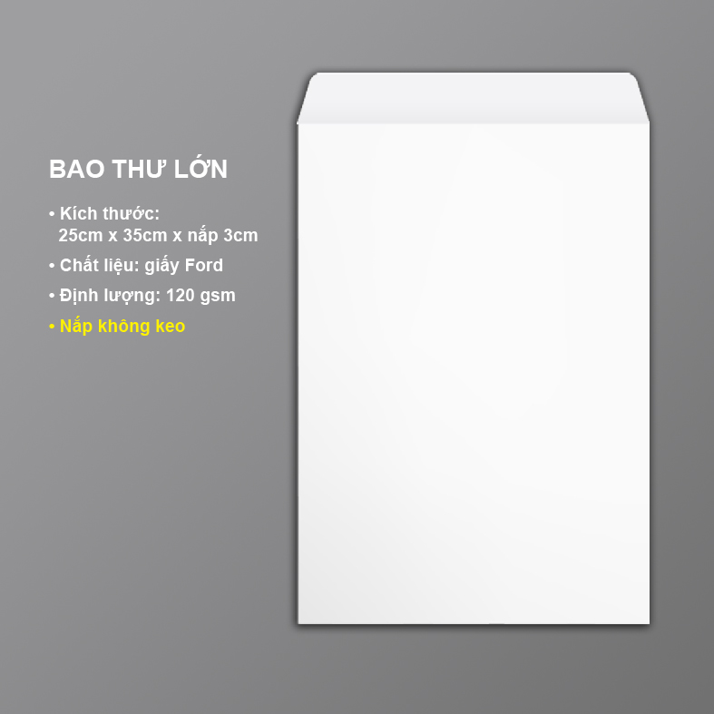 Bao Thư Trắng Khổ A4 - 100gsm/120gsm (Xấp 100 cái)