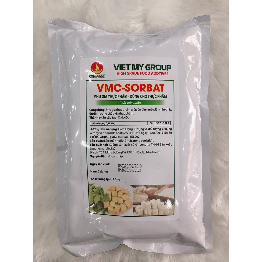1KG VMC SORBATE ( E202 - INS 202 ) CHẤT BẢO QUẢN THỰC PHẨM AN TOÀN - POTASSIUM SORBATE