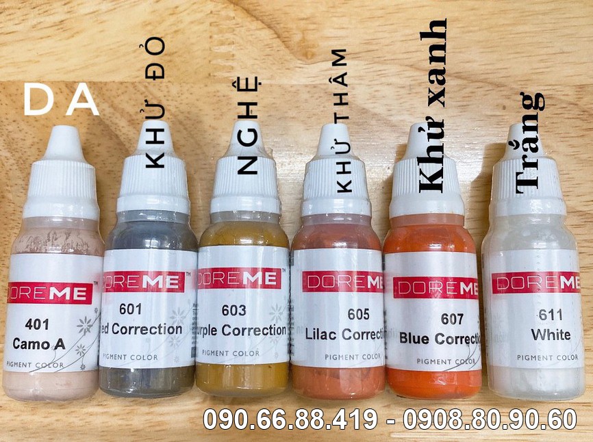 [Hcm]Mực Xăm Doreme Xử Lí Mày Trổ Xanh Đỏ Và Môi Bị Thâm 15Ml