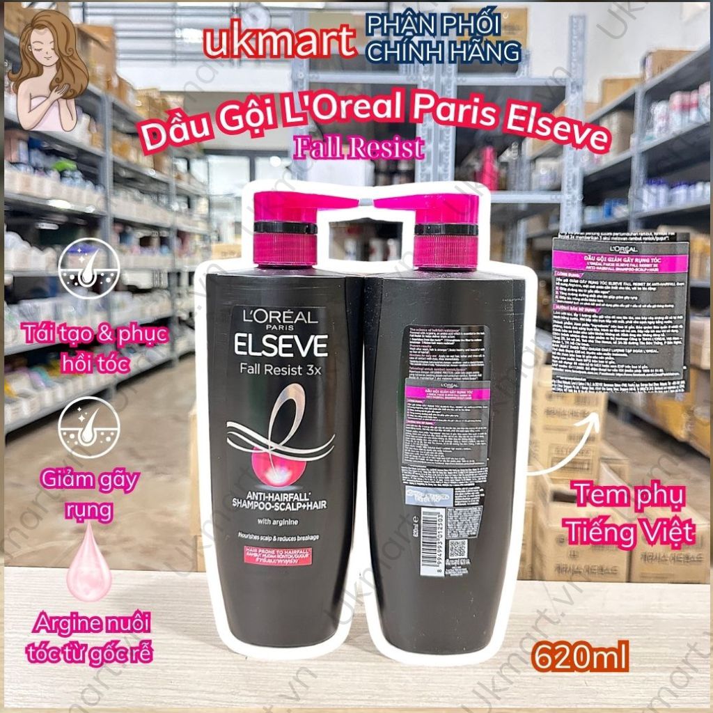 Dầu gội ngăn gãy rụng tóc LOreal Elseve 620ml Dầu Xả LOreal Paris Dưỡng Tóc Giảm Gãy Rụng 280ml Else