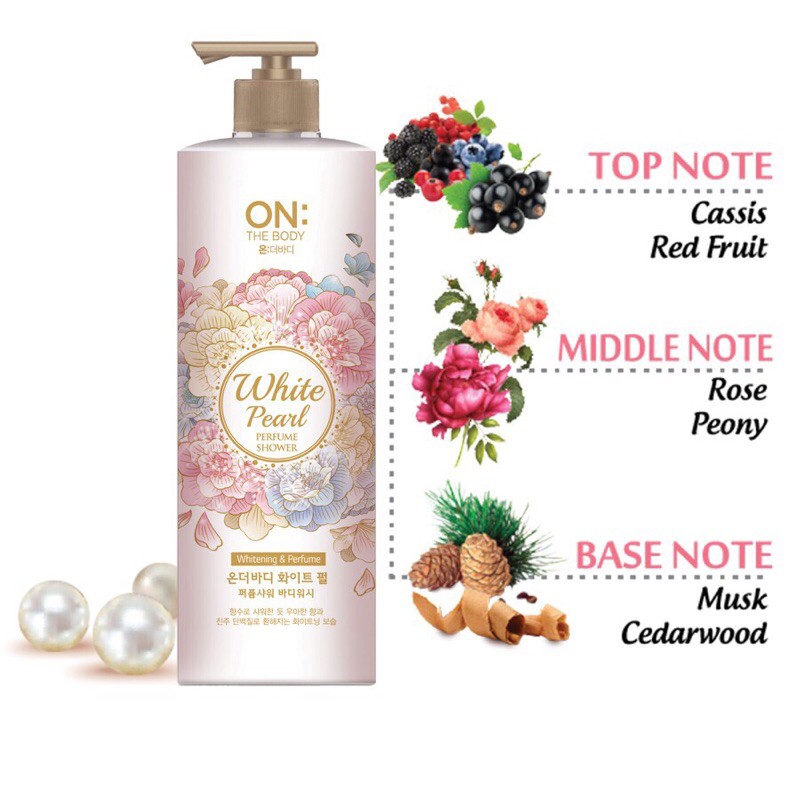 Sữa Tắm On The Body Perfume Shower Body Wash White Pearl Hàn Quốc 1000G