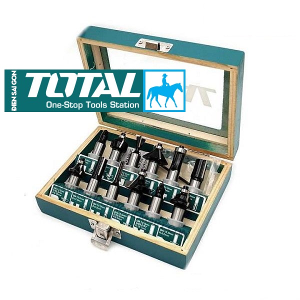 BỘ 12 MŨI PHAY GỖ 12mm 6mm 6.3mm TOTAL Chính hãng TACSR2121 TACSR0121