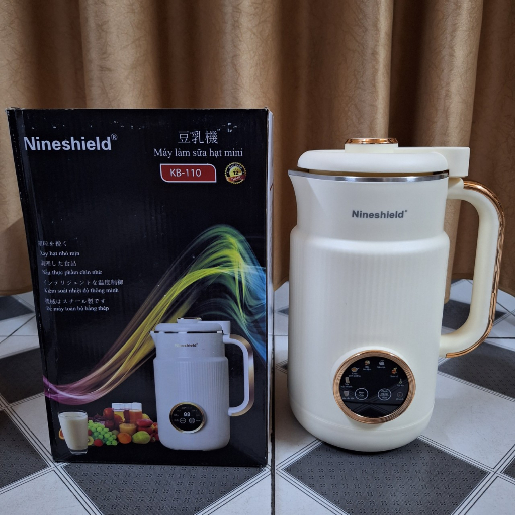 Máy Làm Sữa Hạt Mini Nineshield KB-108 Dung Tích 800ML Công Suất 600W Hàng Chính Hãng Bảo Hành 12 Th