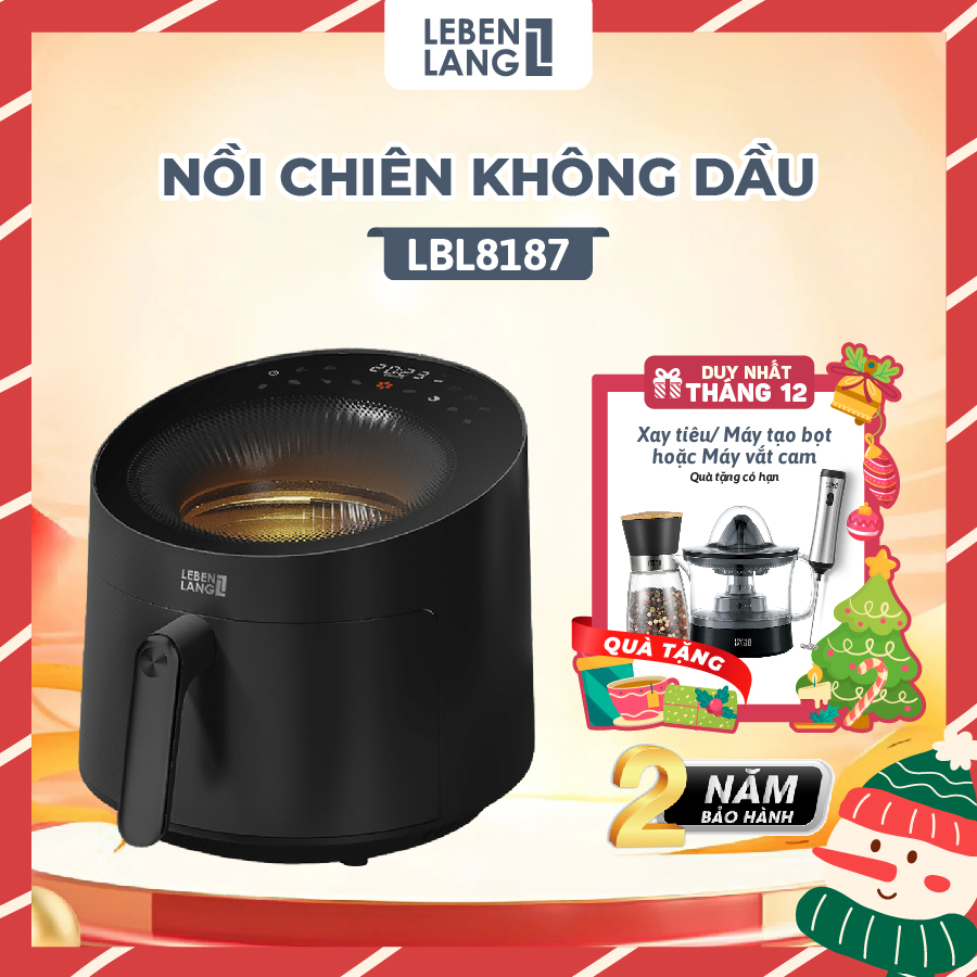 Nồi chiên không dầu Lebenlang LBL8187 1500W nồi 5L mặt kính cường lực bảo hành 2 năm - hàng chính hã