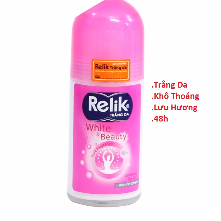 [Hcm]Lăn Khử Mùi Relik White And Beauty Trắng Da 25Ml