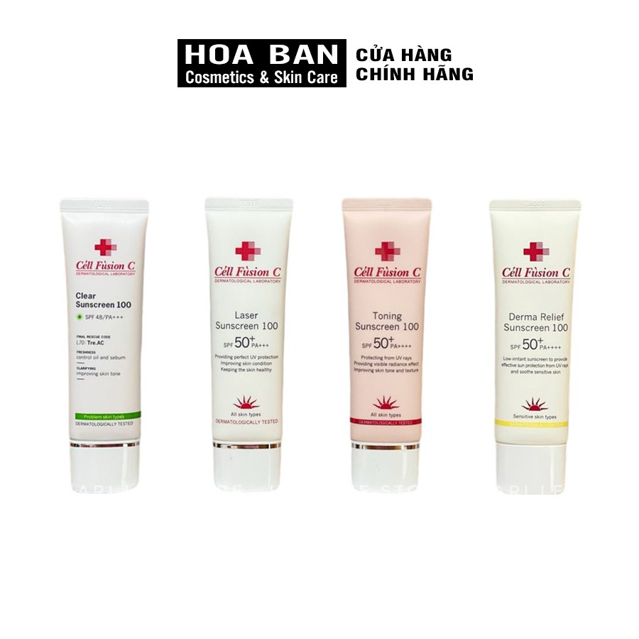 (Đủ bill) Kem chống nắng Cell Fusion C laser / clear / toning suncreen đỏ / xanh chất lượng sản phẩm đảm bảo và cam kết hàng đúng như mô tả