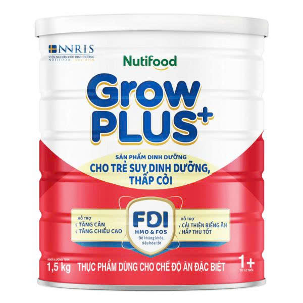 (HSD T1-2028) Sữa Bột Nutifood Grow Plus+ 1+/2+ Đỏ - Hộp 15kg.