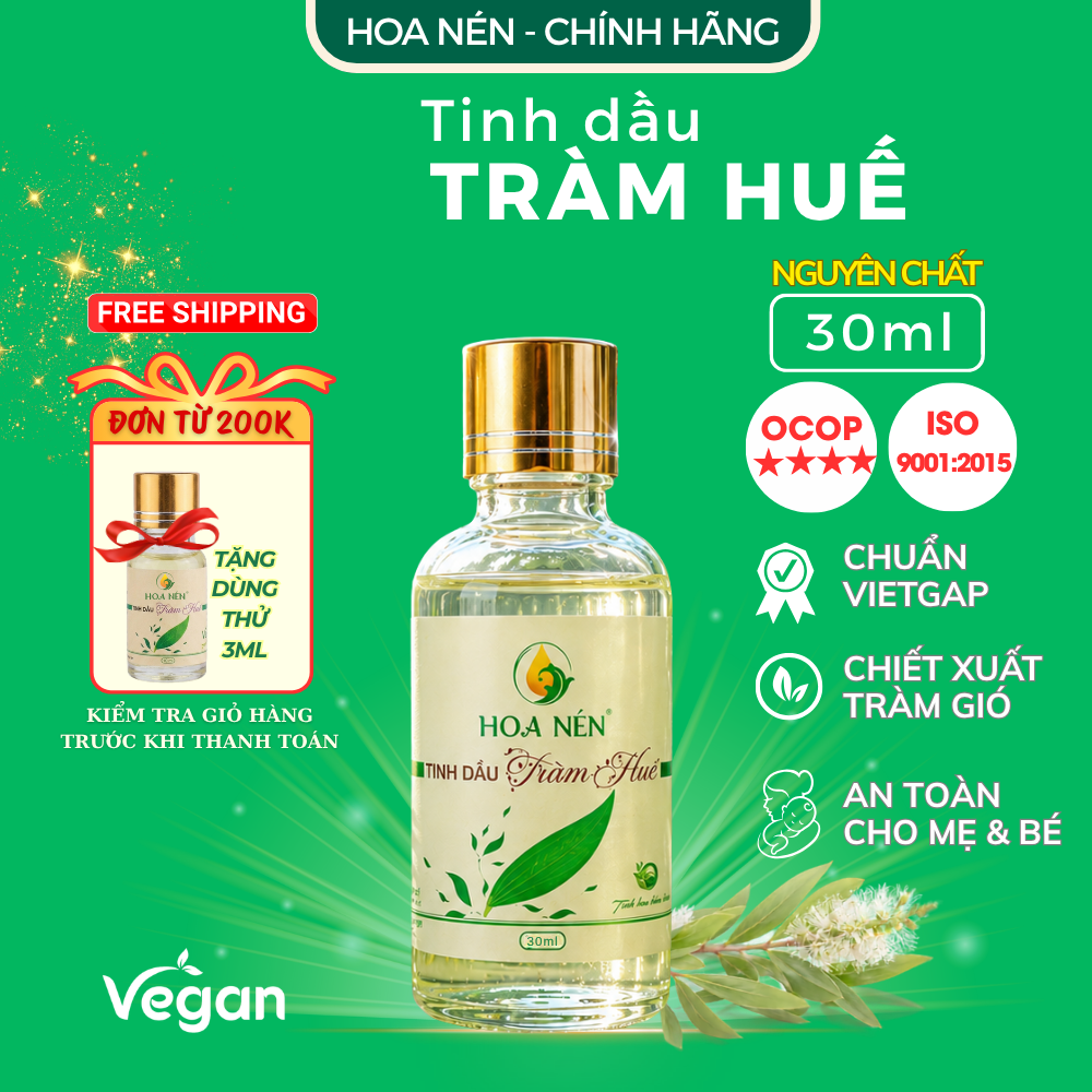 Tinh Dầu Tràm Huế Nguyên Chất 5ml - 100ml - Hoa Nén - Chăm sóc sức khỏe mẹ và bé