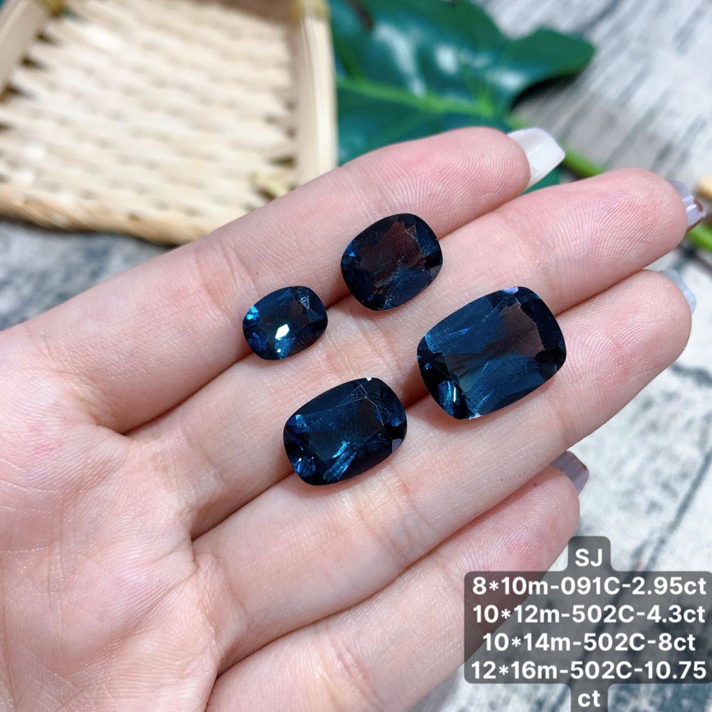 [HCM]Mặt Đá Topaz London Oval Xanh Đủ Size Lớn