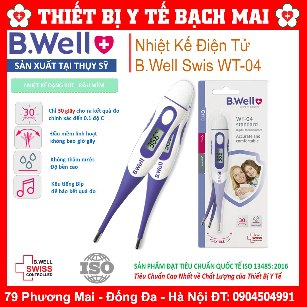 Nhiệt Kế Điện Tử Chính Hãng Sx Tại Thuỵ Sĩ Bwell Wt - 04 Bảo Hành Trọn Đời