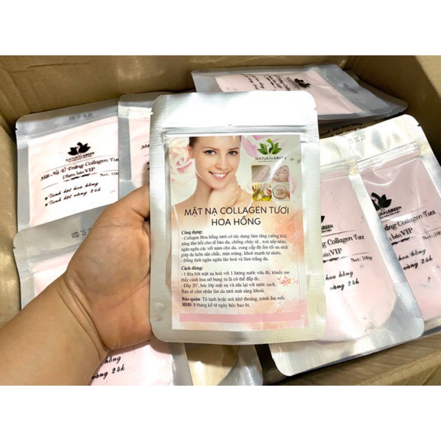 Nạ Ủ Trắng Collagen Cánh Hoa Hồng Gói 100Gram Mặt Nạ Hoa Hồng Mới Mới Cập Nhật