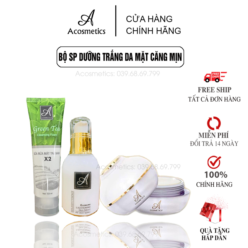 [ Combo 3 Món ] Kem Face Pháp + Serum + Sửa Rửa Mặt Trà Xanh Chăm Sóc Da Mặt Hiệu Quả.