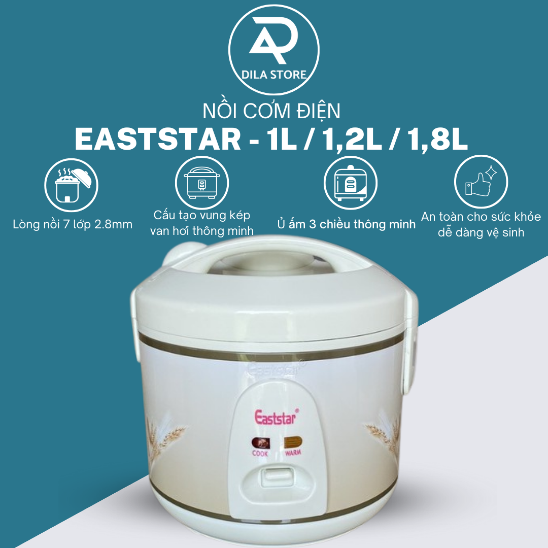 Nồi Cơm Điện Eaststar 1L/12L/18L Lòng nồi 7 lớp dày 2.8mm  chống dính siêu bền  ủ ấm 3 chiều  mâm nhiệt lớn  nấu chín nhanh
