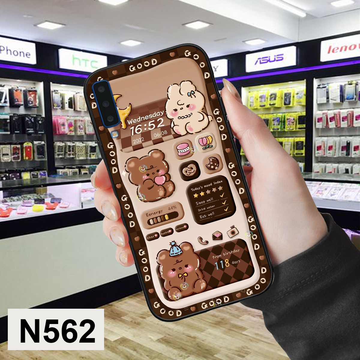 Ốp Samsung A7 2018 / A9 2018 in hình gấu 3D sêu dễ thương cute
