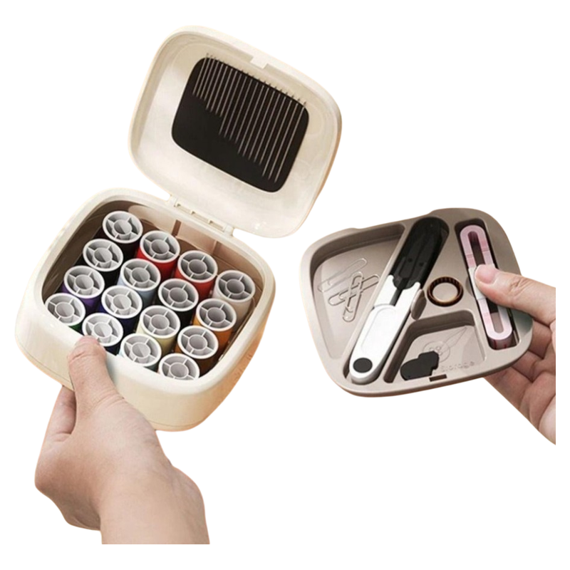 Bộ Kim Chỉ Mini Đa Năng Cao Cấp Full Phụ Kiện | Hộp May Vá Cầm Tay Nam Châm Hút Kim Du Lịch