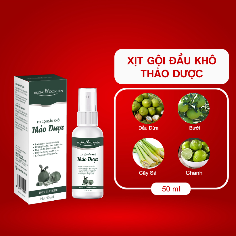 Xịt Gội Đầu Khô Sạch Tóc Kháng Khuẩn Giảm Gãy Rụng Xơ Rối - Mộc Nhiên Hương 50Ml