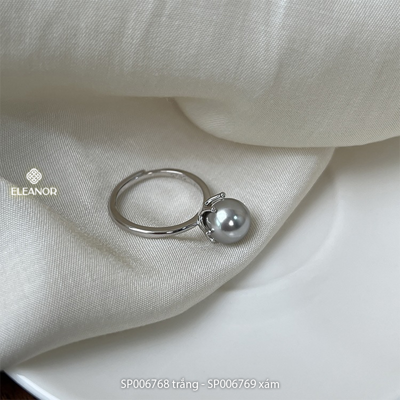 Nhẫn bạc nữ Eleanor Accessories nhẫn ngọc trai nhân tạo phụ kiện trang sức thời trang 6768