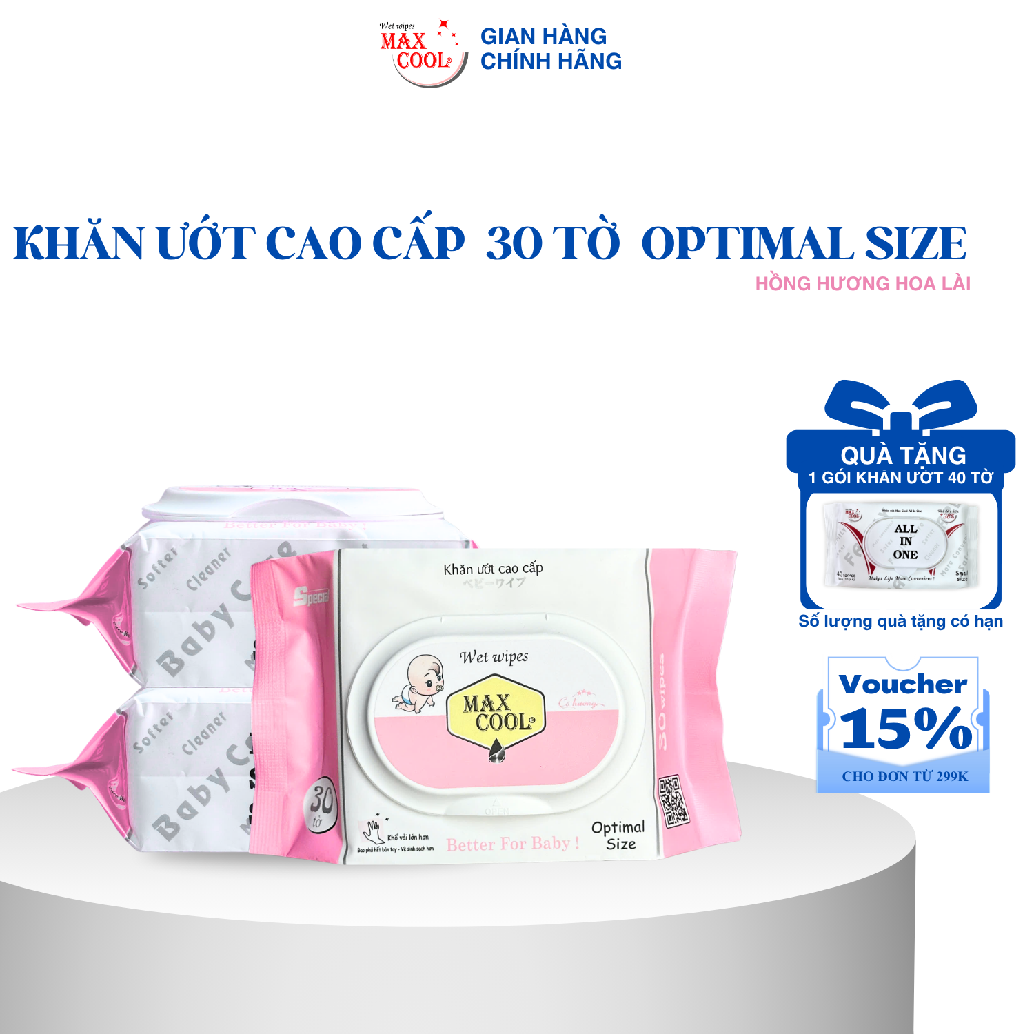 10 gói khăn ướt Max Cool 30 tờ mini bỏ túi du lịch - Hàng chính hãng an toàn cho bé