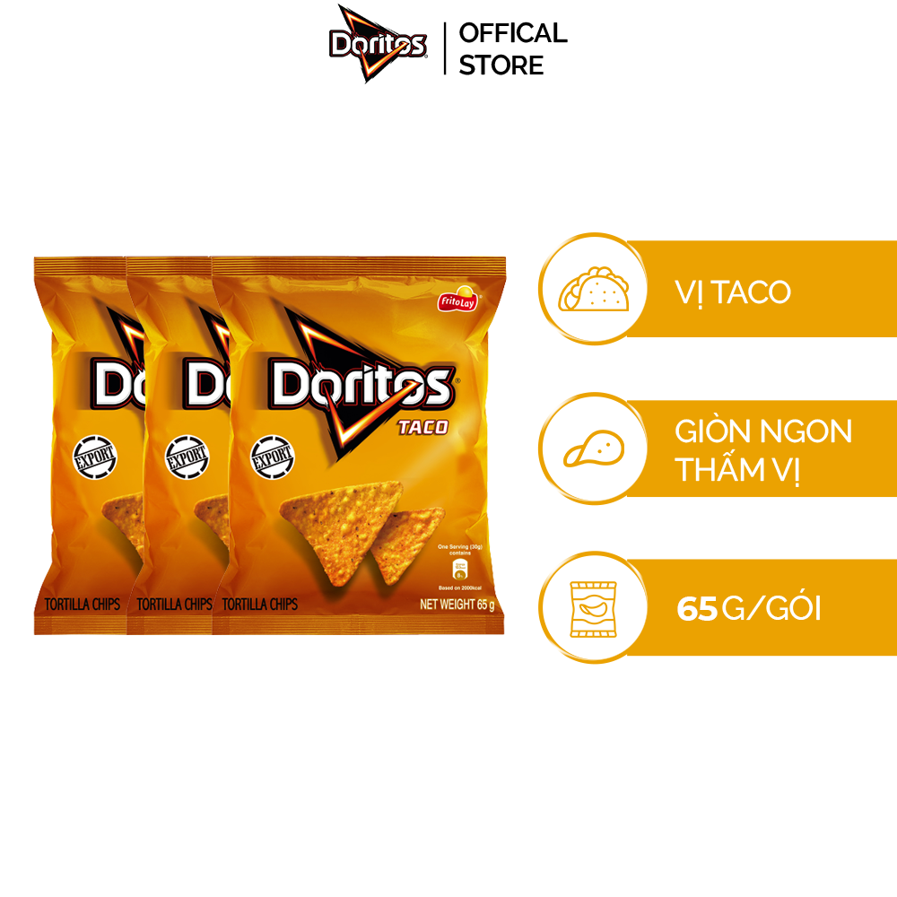 Combo 3 bánh snack Doritos vị Taco 65gr