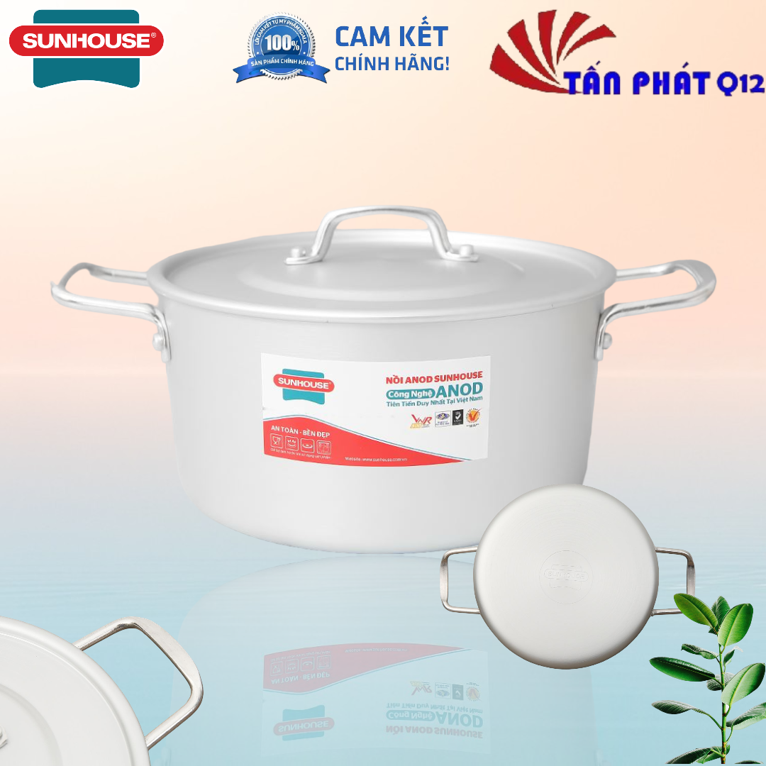 NỒI NHÔM ANOD SUNHOUSE NHIỀU SIZE 16-20-24-26-30-32CM (SHG2716SA)