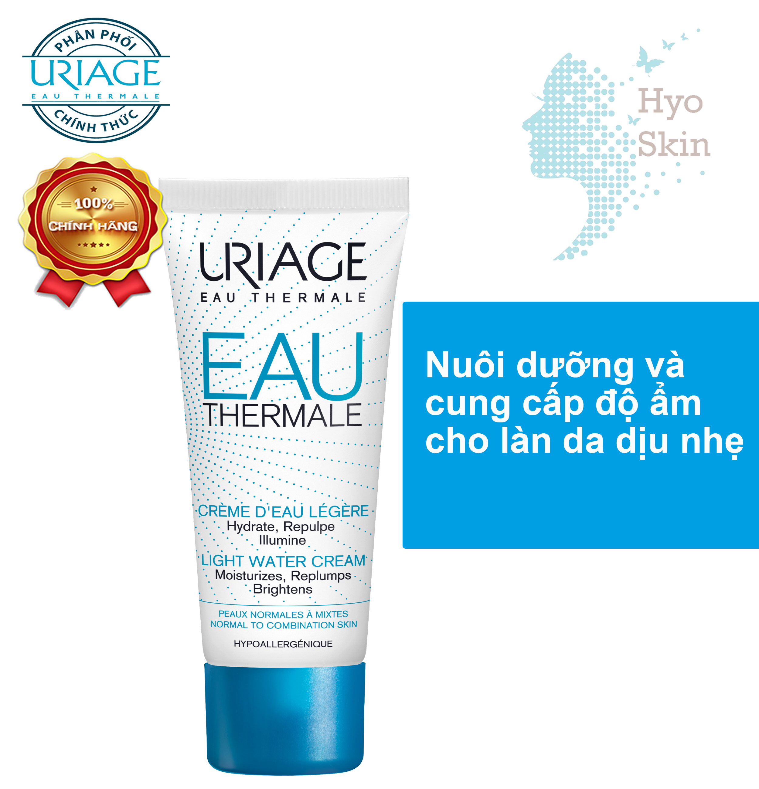 [Hcm][Chính Hãng] Kem Dưỡng Ẩm Ngày & Đêm Uriage Dành Cho Da Hỗn Hợp Da Dầu Uriage Eau Thermale Creme Deau 40Ml