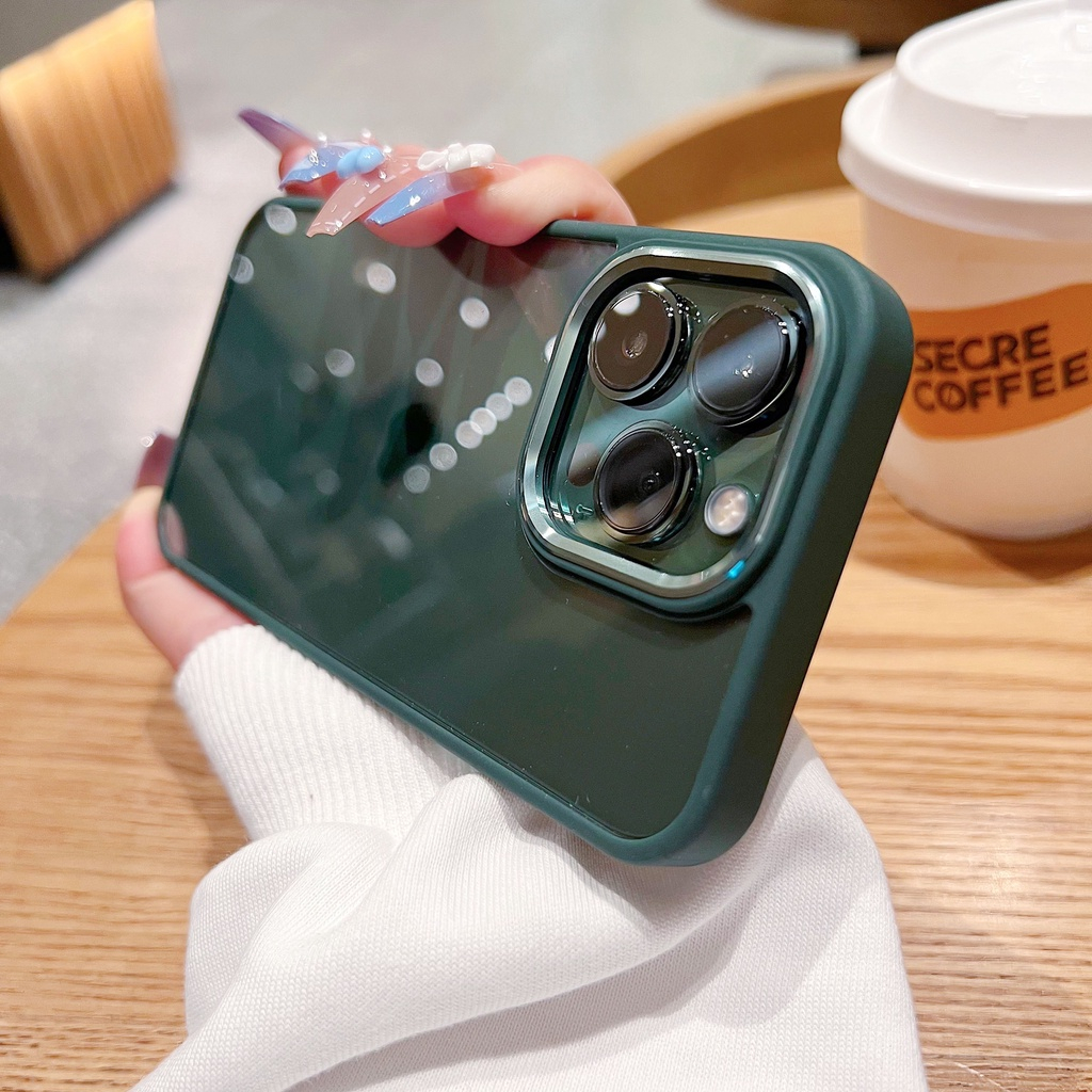 [FULL BOX] Ốp lưng iPhone viền kim loại IP58 - Viền nổi bảo vệ Camera - Ốp lưng cứng trong suốt khôn
