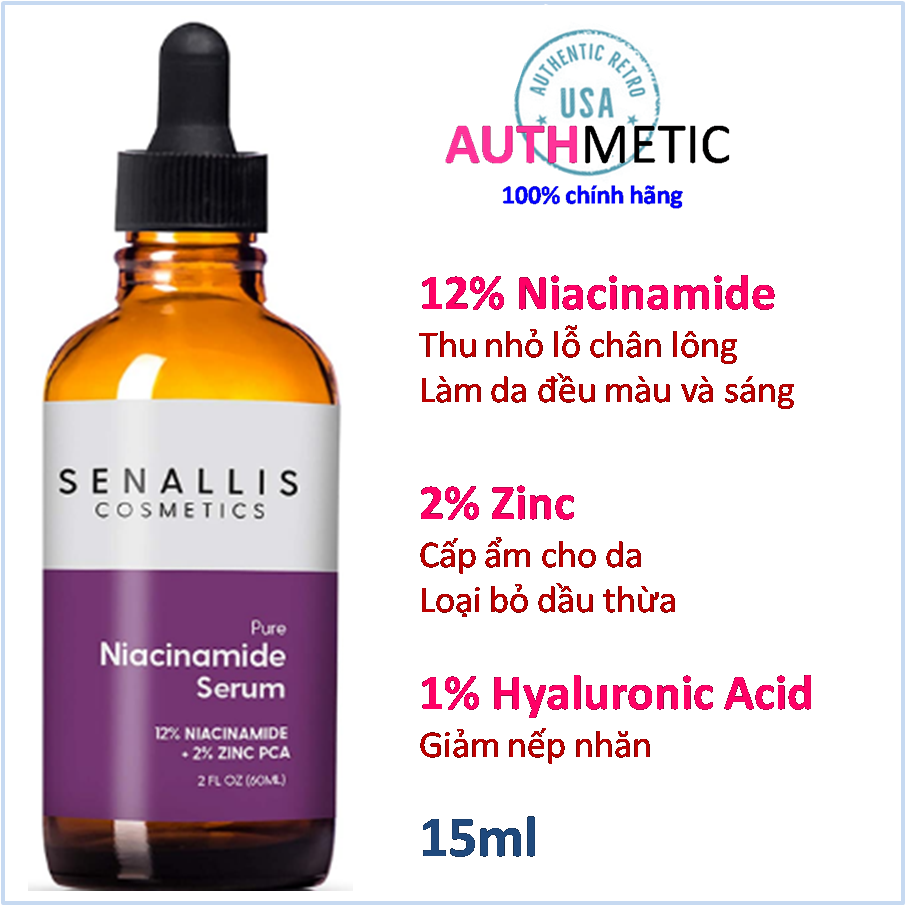 [Hcm]Serum 12% Niacinamide 2% Zinc 1% Hyaluronic Từ Mỹ