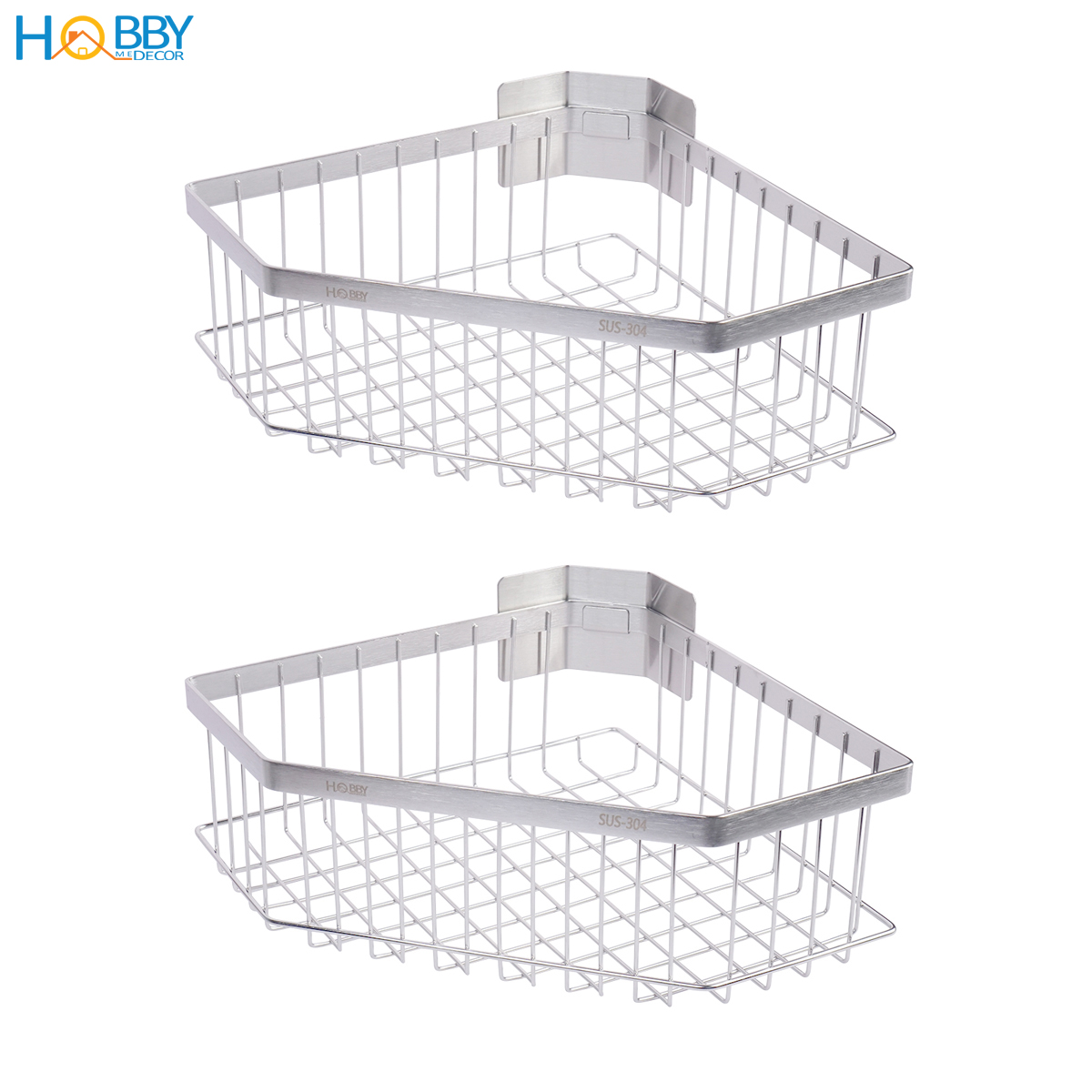 Kệ góc đựng gia vị bếp đa năng inox 304 dán tường HOBBY Home Decor KGT