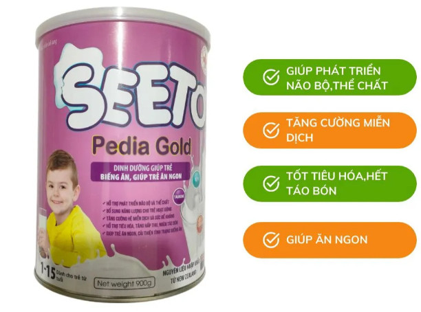 ( Non 900g) Sữa non SEETO Pedia Gold giúp bé ăn ngon ngủ ngon tăng sức khỏe sức đề kháng .