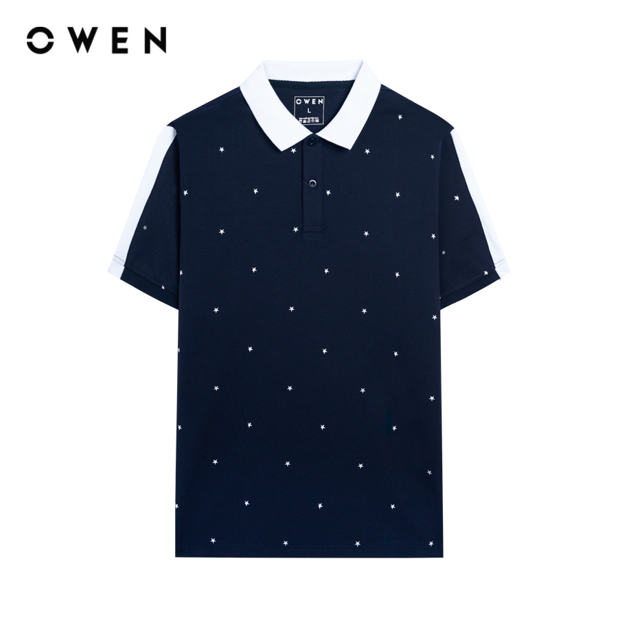OWEN - Áo polo ngắn tay Body Fit APV243781 màu Xanh tím than chất liệu CVC Spandex