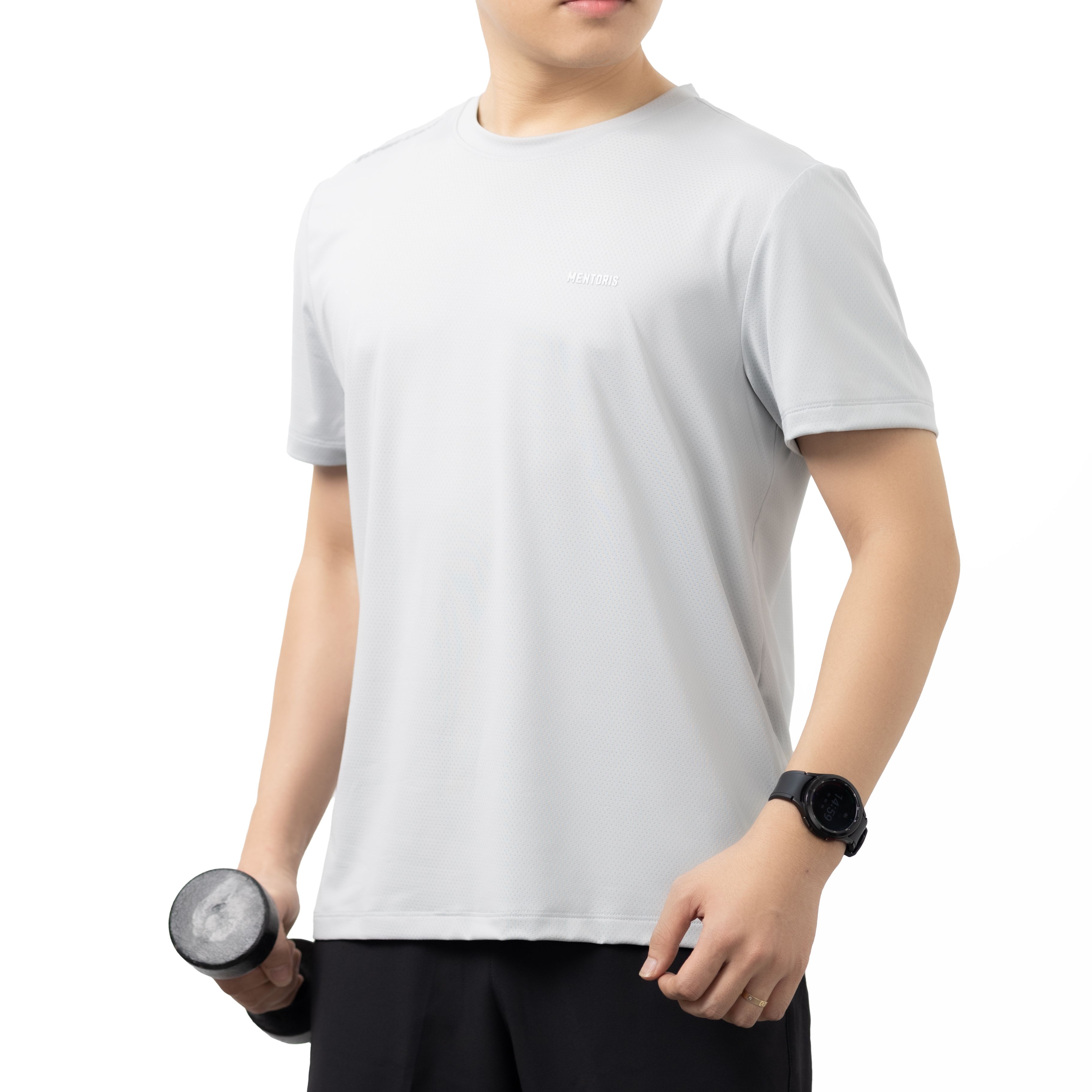 Áo thun thể thao nam MENTORIS chất coolmax siêu co giãn mát mẻ thoáng khí thấm hút cực tốt vận động