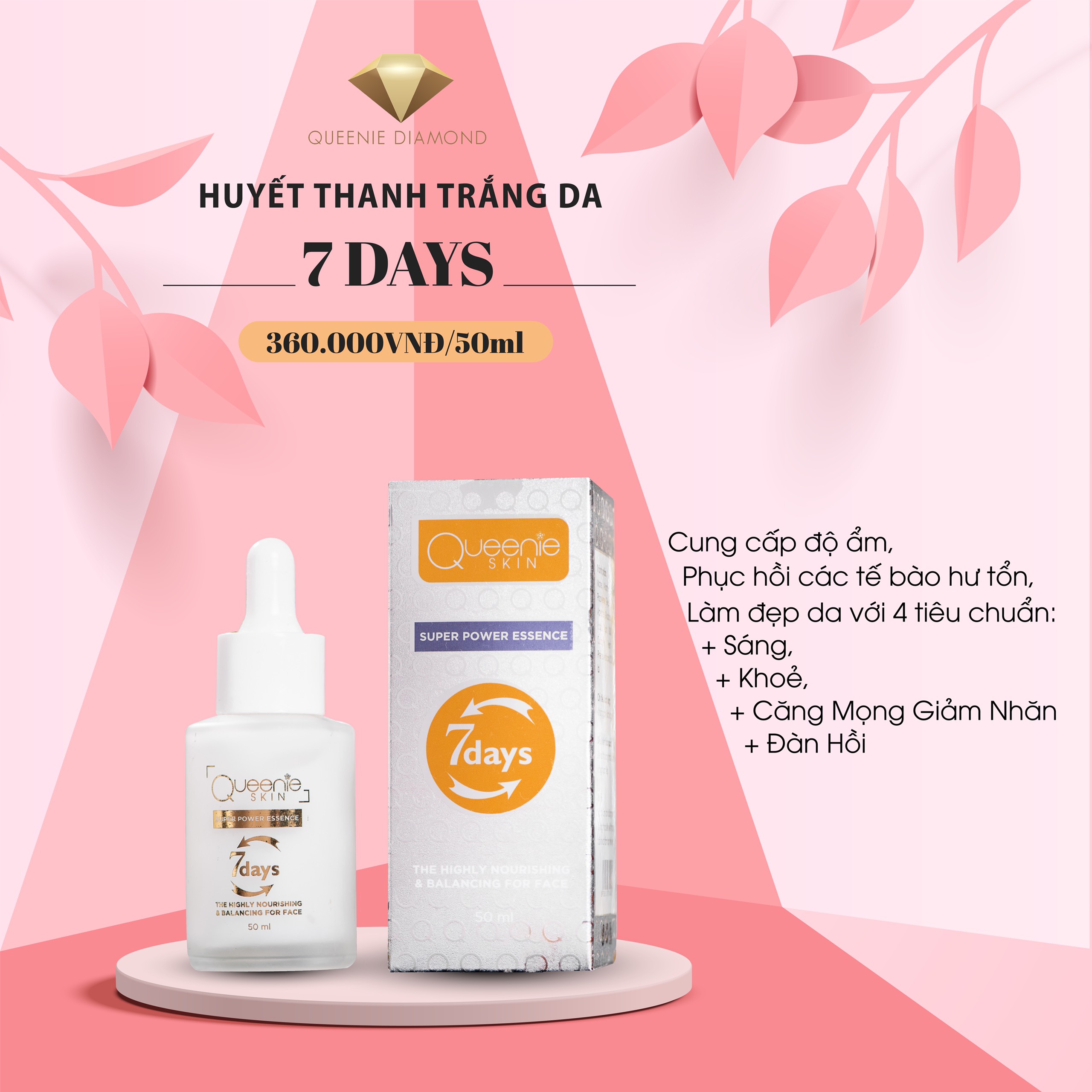 [Hcm]Serum Huyết Thanh Trắng Da 7Day Của Queenie Skin