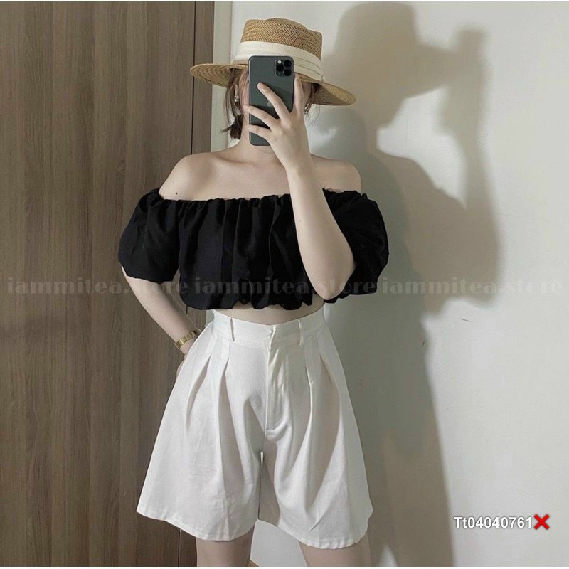Áo Voan Trái Bí Crotpop Trễ Vai Ngắn Tay Bồng Bềnh Công Chúa TTVV0453