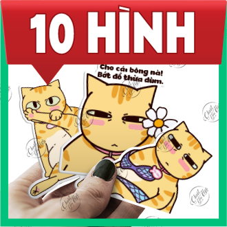Combo 100 sticker mèo Mỹ Diệu bầy hầy decal siêu dễ thương hot trend hình dán chất liệu chống thấm n