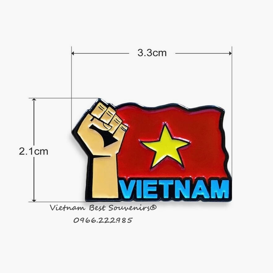 Huy hiệu cờ Việt Nam 2.5 cm Vietnam Flag Souvenir