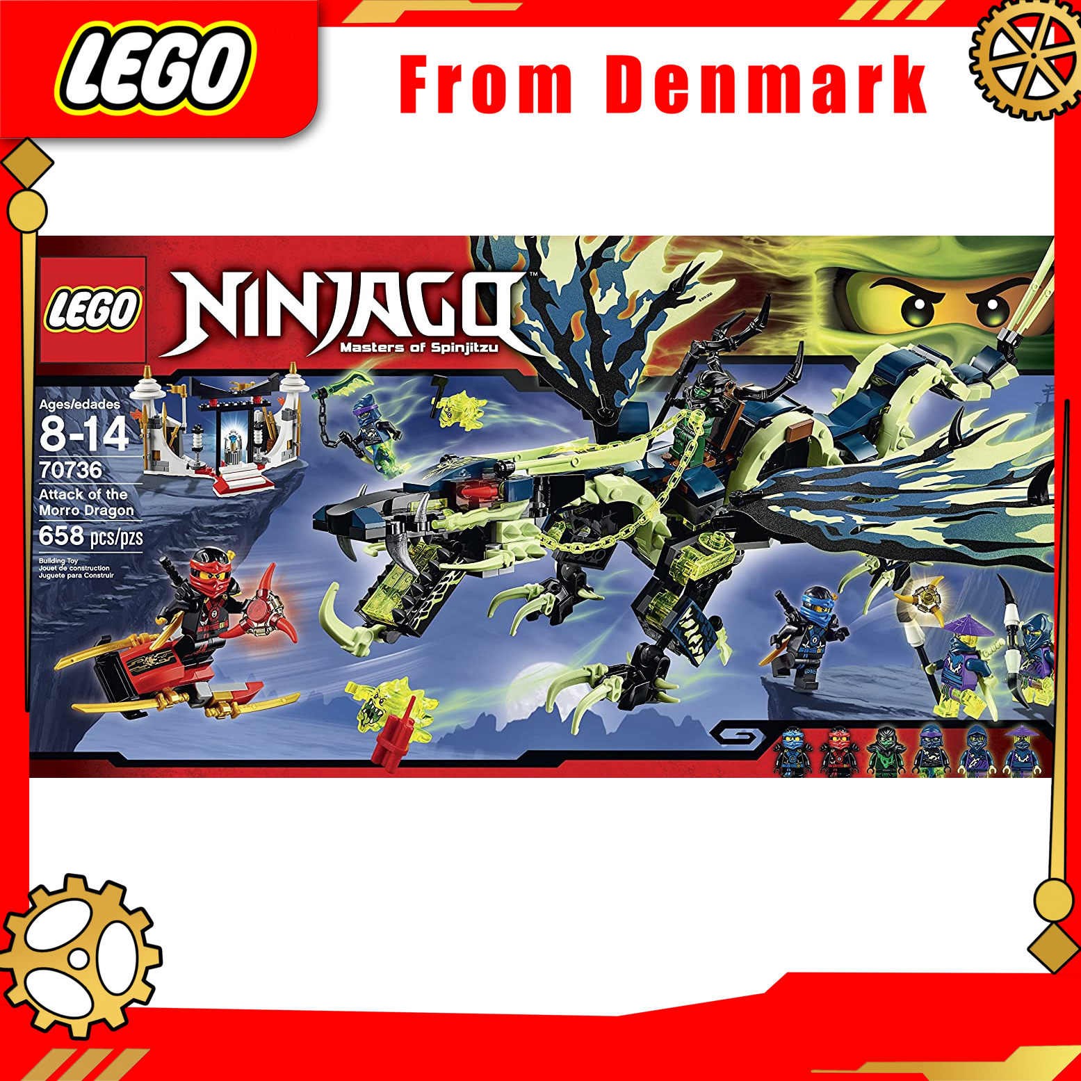 【From Denmark】LEGO Ninjago 70736 Assault Morro Dragon Building Block Set Genuine Guarantee From Denmark