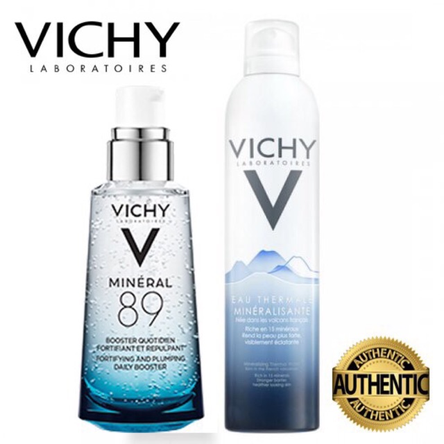 Combo Dưỡng Chất Cô Đặc Vichy Mineral 89 & Nước Khoáng Dưỡng Da Vichy 300Ml