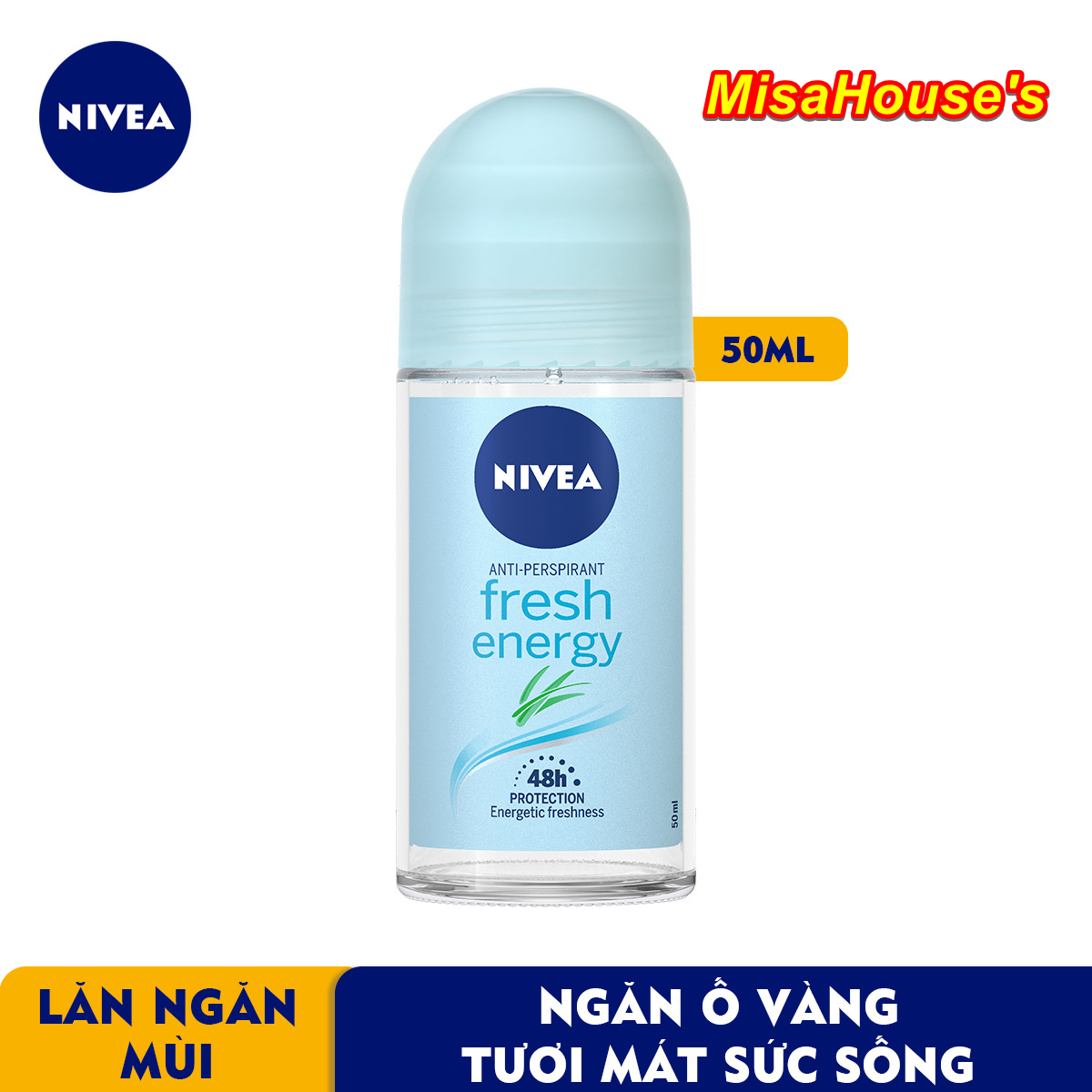 Lăn Ngăn Mùi Tươi Mát Sức Sống Nivea Energy Fresh Chai 50Ml