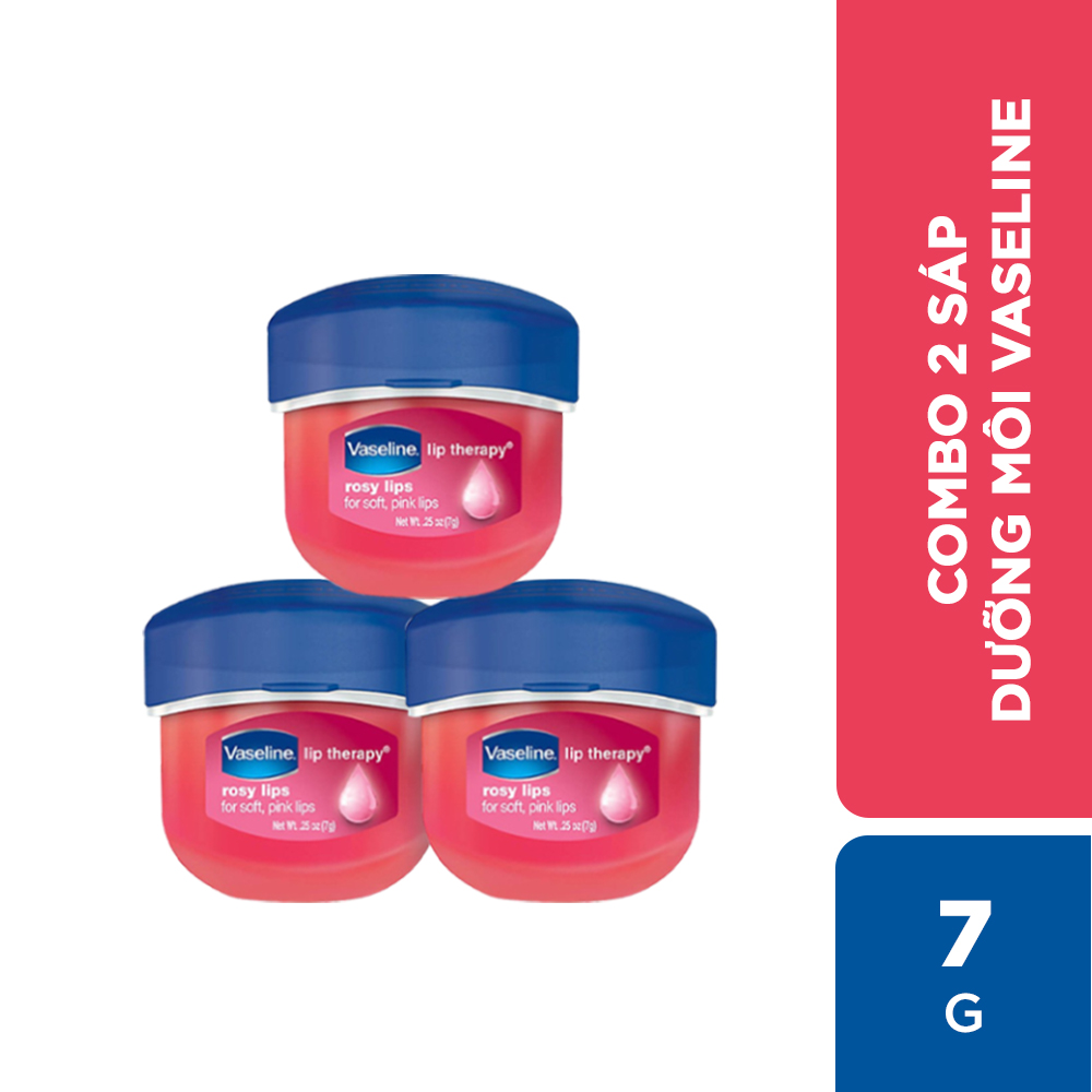 Combo 3 sáp dưỡng môi Vaseline hồng xinh 7g