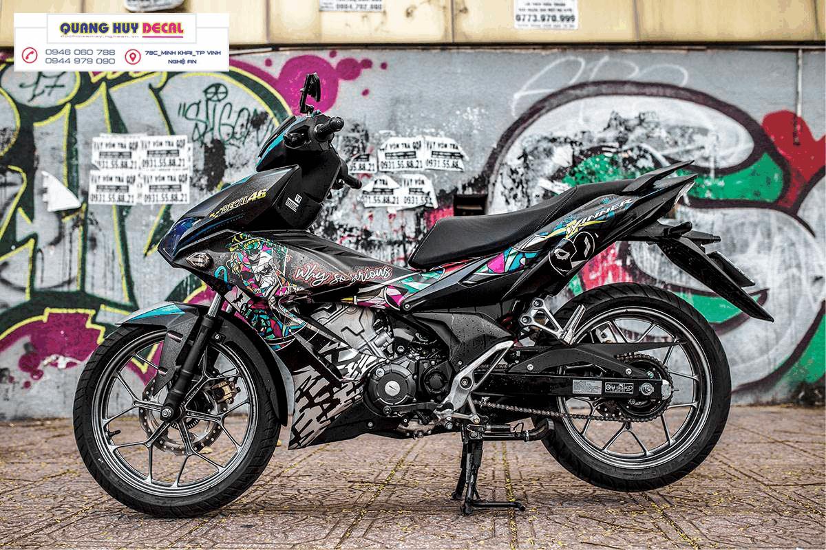 Tem trùm xe Winner X Joker xanh đen - TTem xe Winner X Joker xanh đen  thiết kế theo yêu cầu - Chế đ