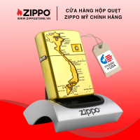 Zippo Bản Đồ Việt Nam Đồng Nguyên Khối Vỏ Dày | Made In USA