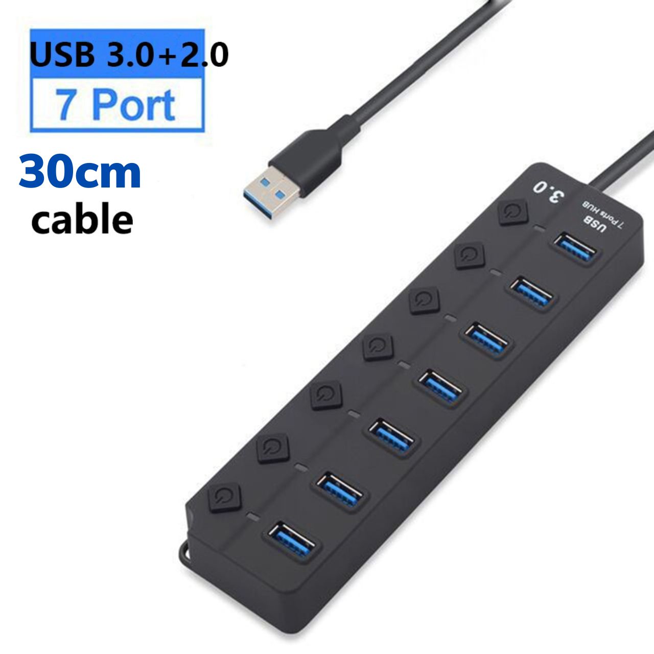 Bộ Chia Cổng USB OTG Hub USB 3.0 cổng USB mở rộng đầu chia USB 1 ra 4 và 7 dây dài cổng công tắc ngu