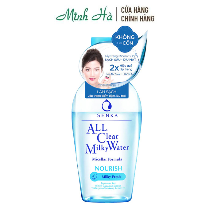 Nước sữa tẩy trang 2 lớp Senka All Clear Milky Water 230ml