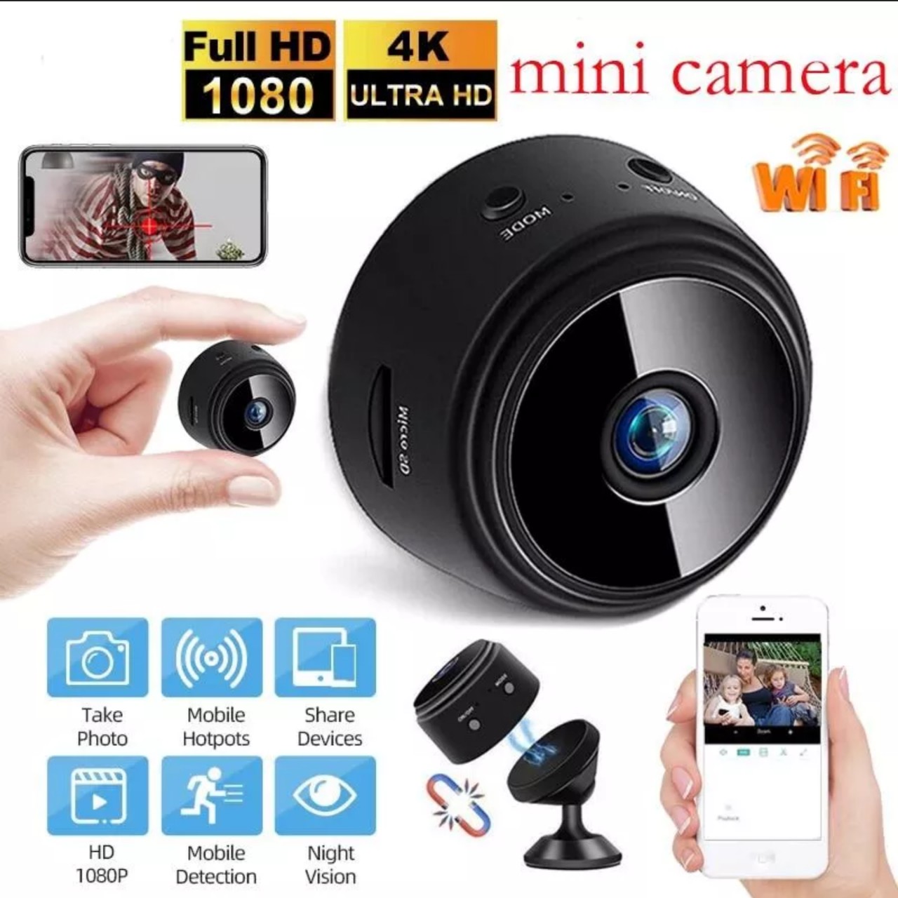 Camera quan sát wifi giấu kín mini 1080p  kết nối Wifi không dây hình ảnh chất lượng cao - Góc Qu
