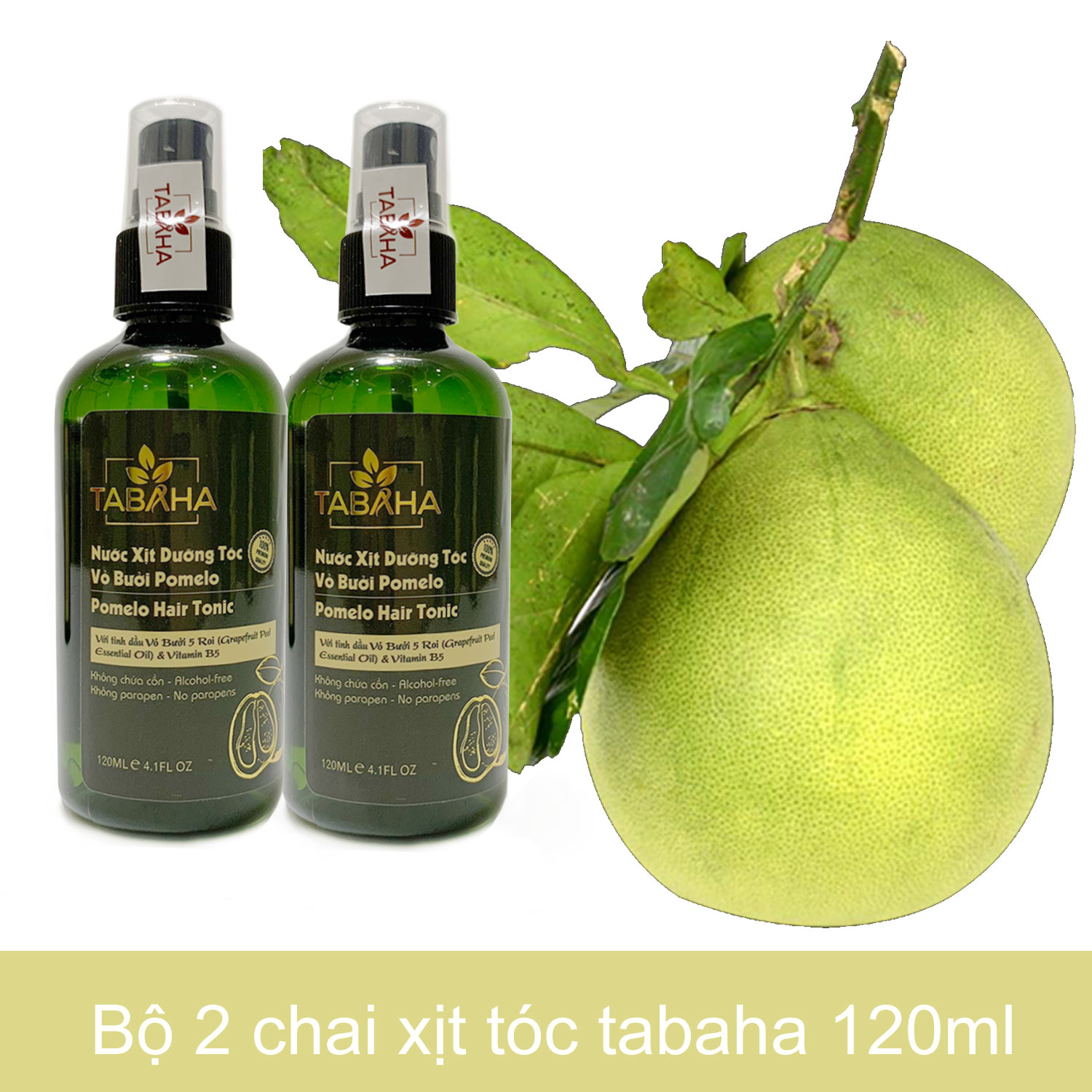 Bộ 2 Chai Tinh Dầu Bưởi Tabaha Giúp Giảm Rụng Tóc Tặng Dầu Gội Dùng Thử