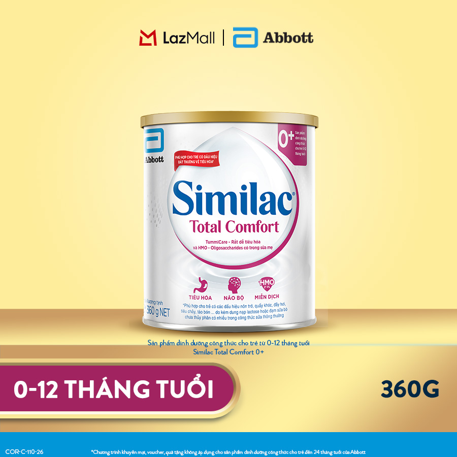 Lon Sữa bột Similac Total Comfort 0+ 360g