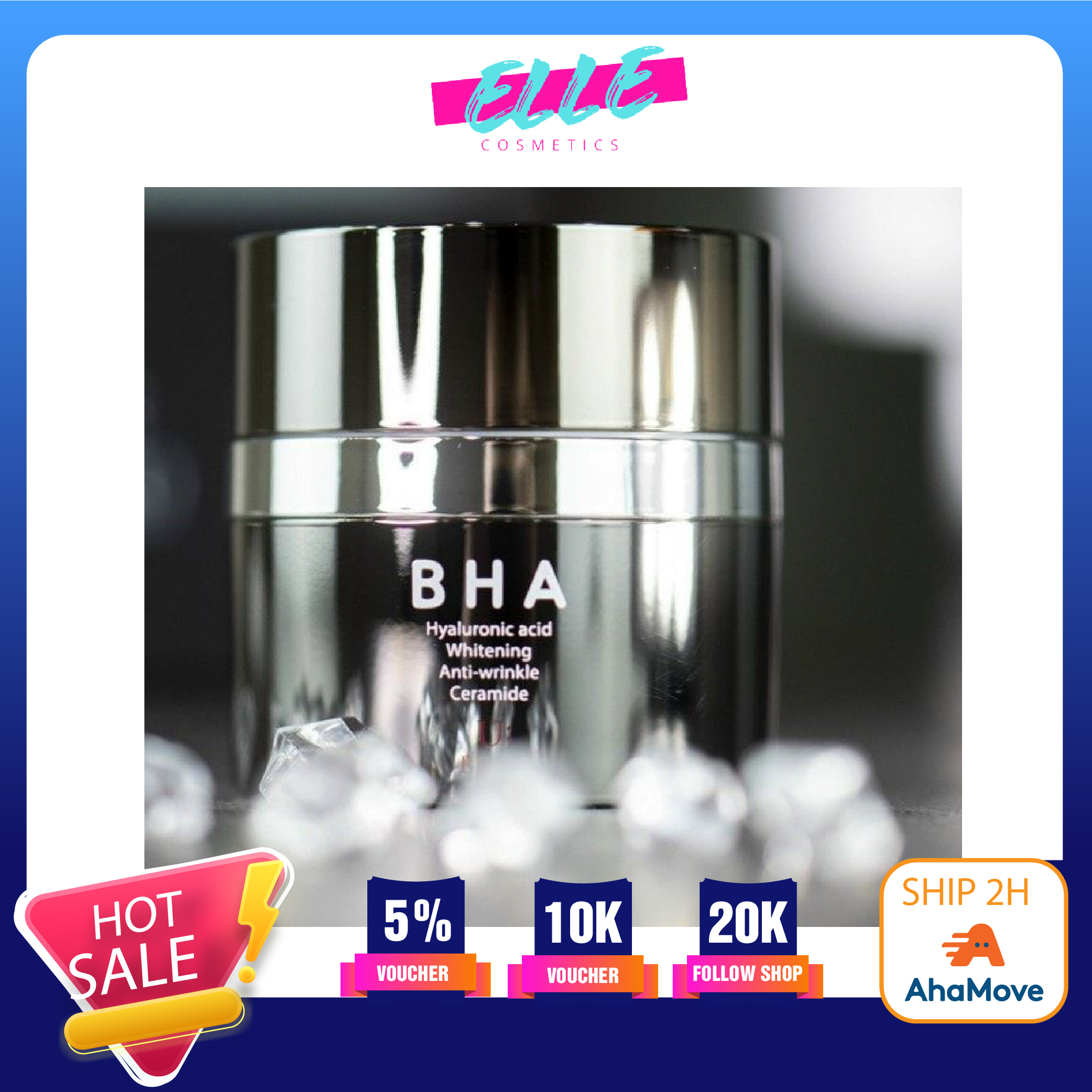 [HCM]Kem dưỡng trắng da ban đêm U:BEAU BHA Hyaluronic Acid Whitening Anti-Wrinkle Ceramide 50ml