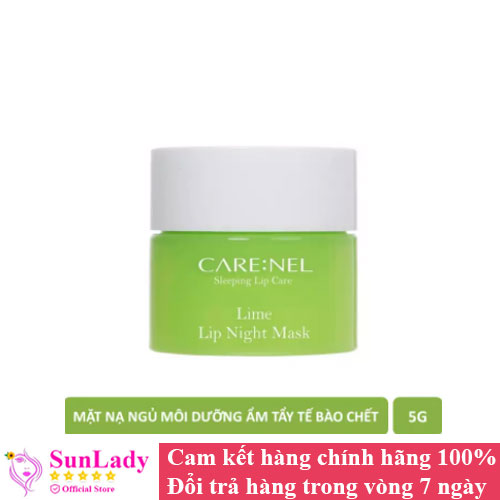 Mặt Nạ Ngủ Môi Dưỡng Ẩm Tẩy Tế Bào Chết Môi Hương Chanh Care:nel Lime Lip Night Mask 5g
