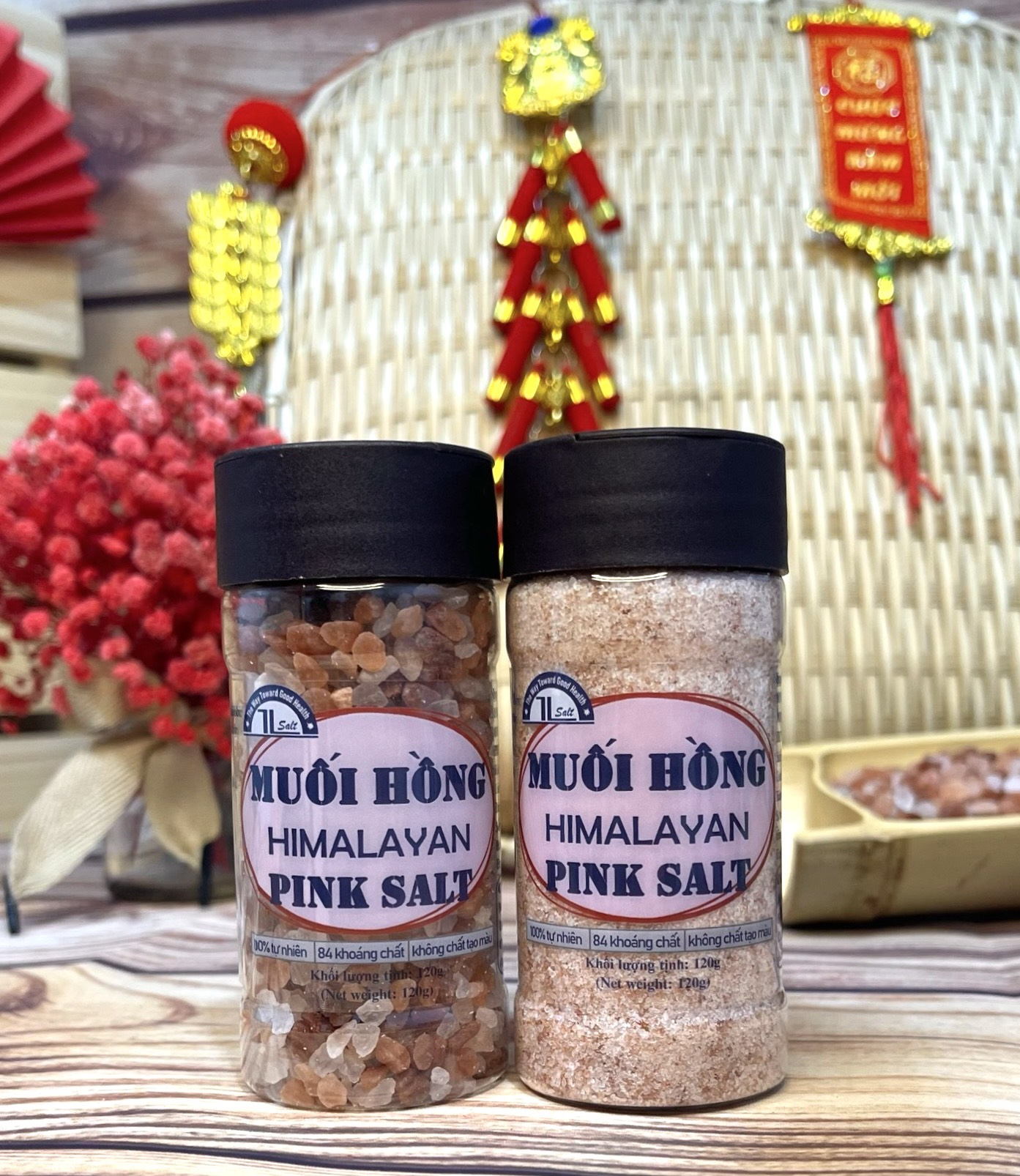 Combo Muối Himalaya Hồng Đen Tl Salt