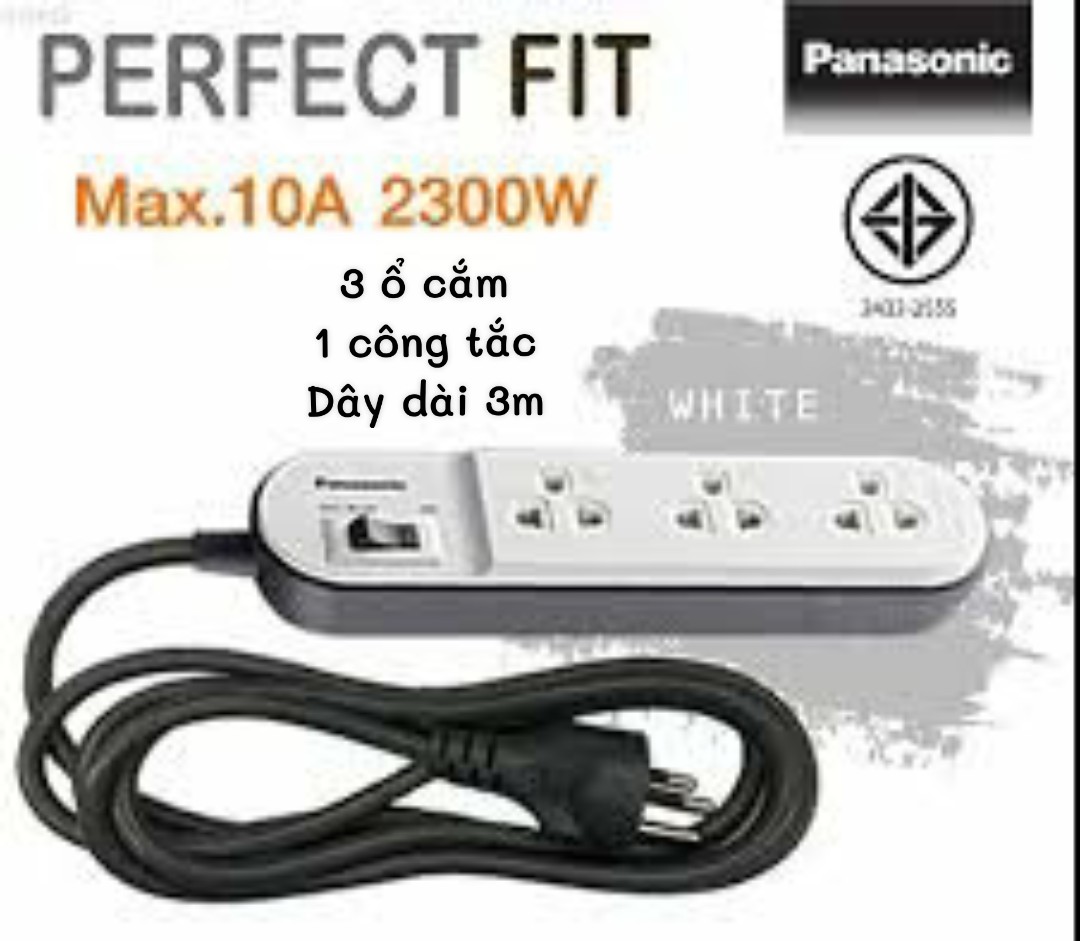 TẶNG PHÍCH CHIA 3 RA 2 - Ổ cắm chịu tải, ổ cắm điện có dây, thông minh, đa năng, chịu tải PANASONIC 